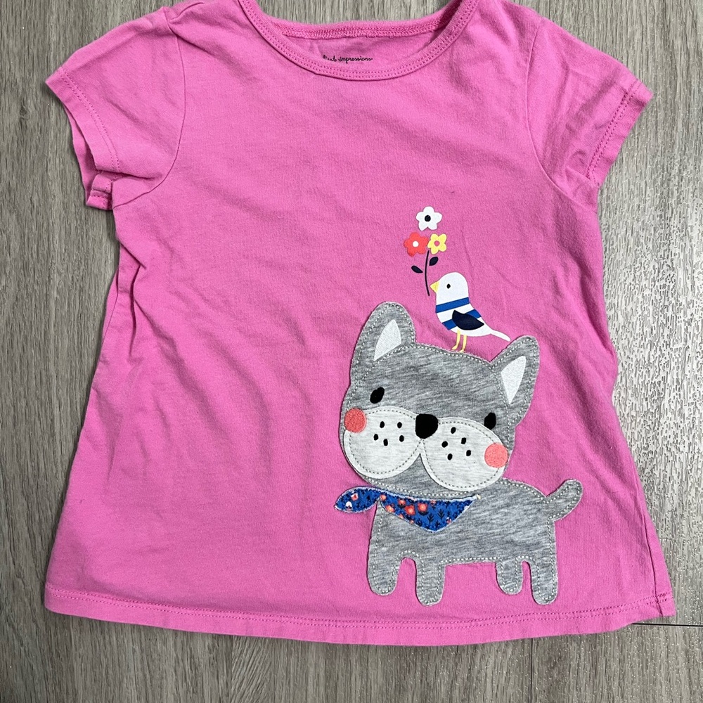 First Impressions Pink and Gray Short Sleeve Tee